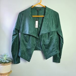 NWT Romeo & Juliet Couture Green Suede blazer Medium